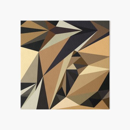 Abstract Geometric Beige and Brown Triangles Pattern Art Board Print