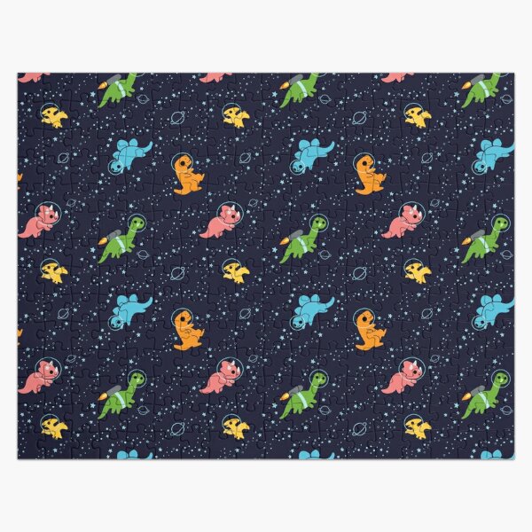 Dinosaurs In Space Pattern Jigsaw Puzzle