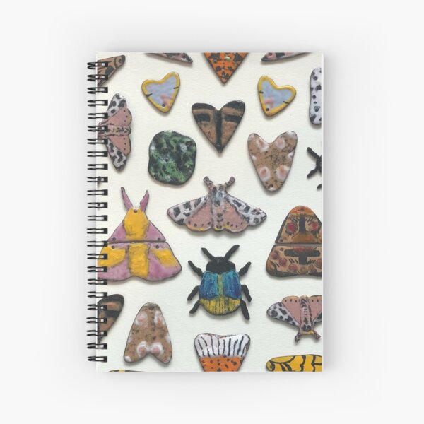 Enamel a moth Collection, SamMadeGoodies Spiral Notebook