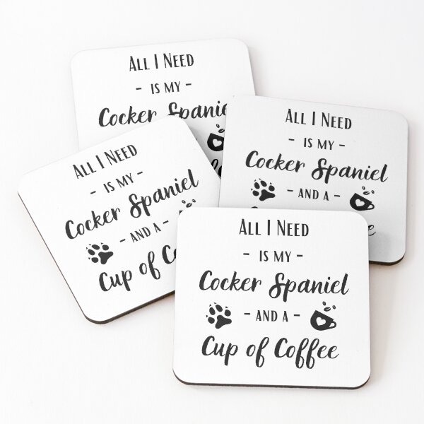 Artikelvorschau, Kaffee & Cocker Spaniels | Cocker Spaniel Geschenk | Cocker Spaniel Besitzer entworfen und verkauft von Presto Prints Design.