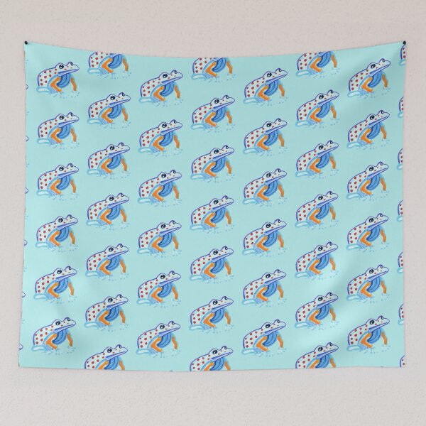 Item preview, Blue polka dotted frog designed and sold by pgorostiza.