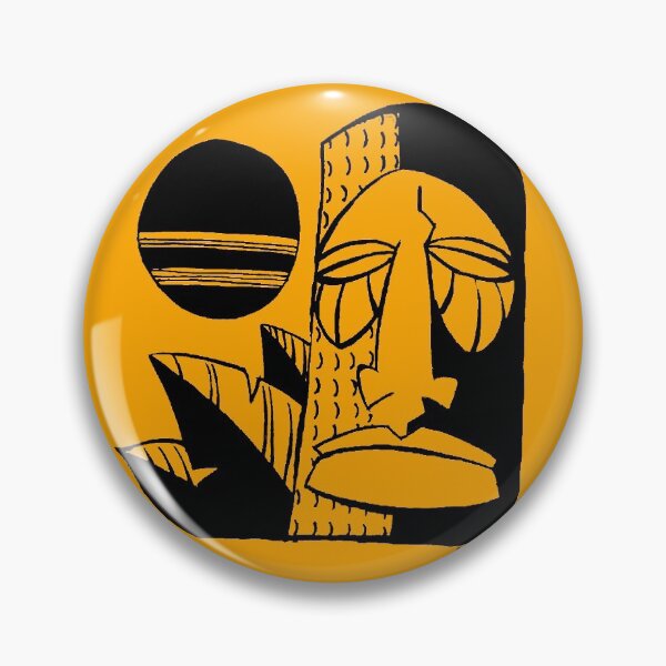 Item preview, Midwest Tiki Moai - In Black and Orange designed and sold by midwesttiki.