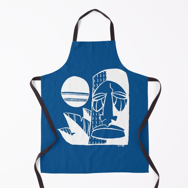 Item preview, Midwest Tiki Moai - In White and Blue designed and sold by midwesttiki.