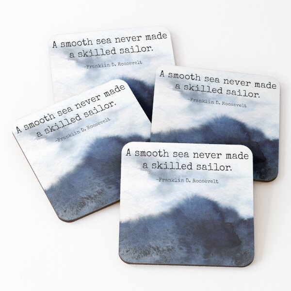 Item preview, Abstract watercolor art, A smooth sea never made a skilled sailor, Franklin D. Roosevelt quote designed and sold by aenaonartwork.