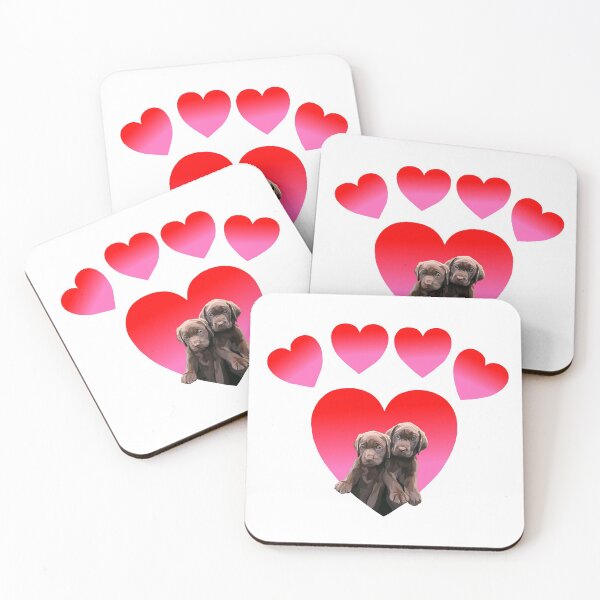 Item preview, Paw Print Heart Chocolate Labrador Retriever Puppies designed and sold by Deborah Camp.