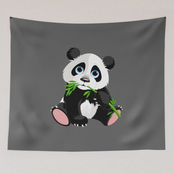 Aperçu de l'œuvre Panda mangeant du bambou mignon créée et vendue par Captain  Shop.