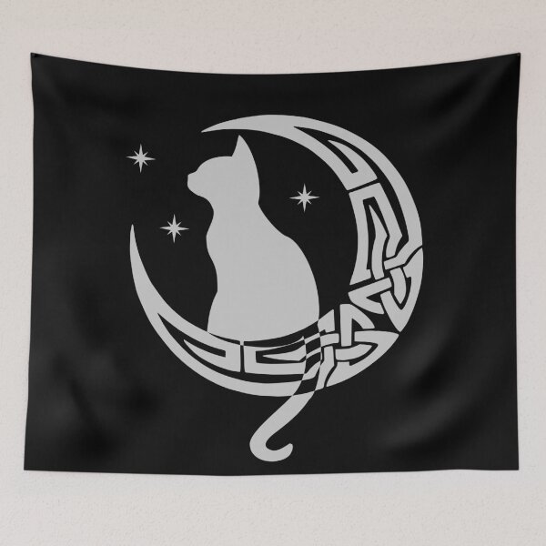 Item preview, White Celtic Moon Cat designed and sold by Depic Spirit.