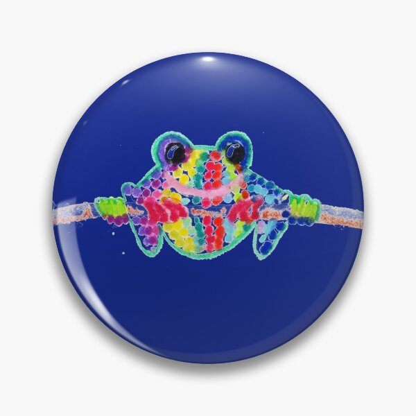 Item preview, polka dotted multi colored frog designed and sold by pgorostiza.