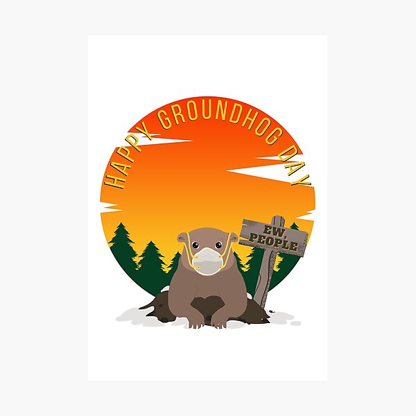 Art Mural Sur Le Theme Joyeux Jour De La Marmotte 2 F C3 vrier Redbubble