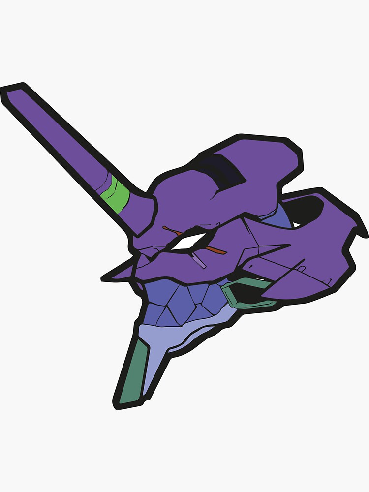 Thumbnail 3 of 3, Sticker, Eva 01 face designed and sold by Alsettesla.