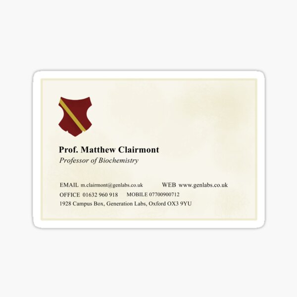 Matthew Clairmont Business Card Sticker