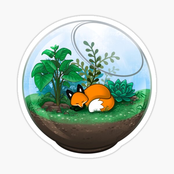 Terrarium Fox Sticker