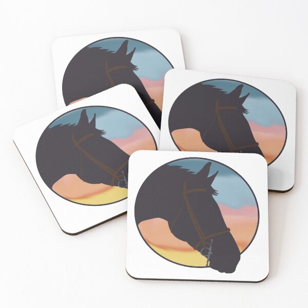 Item preview, Minimalist sunset Hunter jumper Horse head designed and sold by lilycm44.
