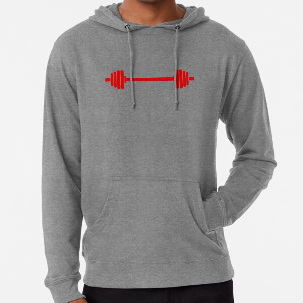 LB Barbell Workout Gym Fitness Yoga Train Hard Or Go Home Mens Gray Hoodie