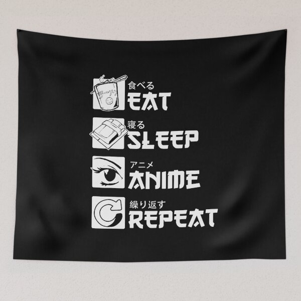 Item preview, Eat Sleep Anime Repeat designed and sold by kukuhivanart.