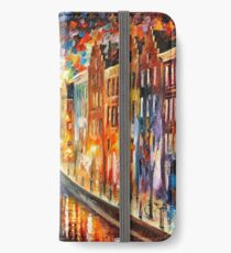 AMSTERDAM - NACHTKANAL - Leonid Afremov iPhone Flip-Case/Hülle/Klebefolie