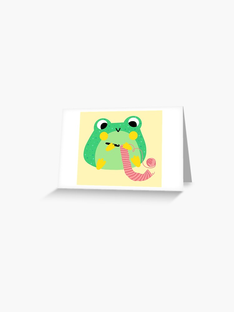 Kawaii Crochet Froggy Art Board Print for Sale by hellohappy