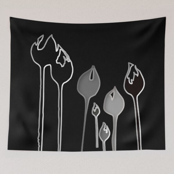 Item preview, Elegant Art Deco wild tulip flowers dancing in the wind - monochrome - black and white designed and sold by Caroline Laursen.