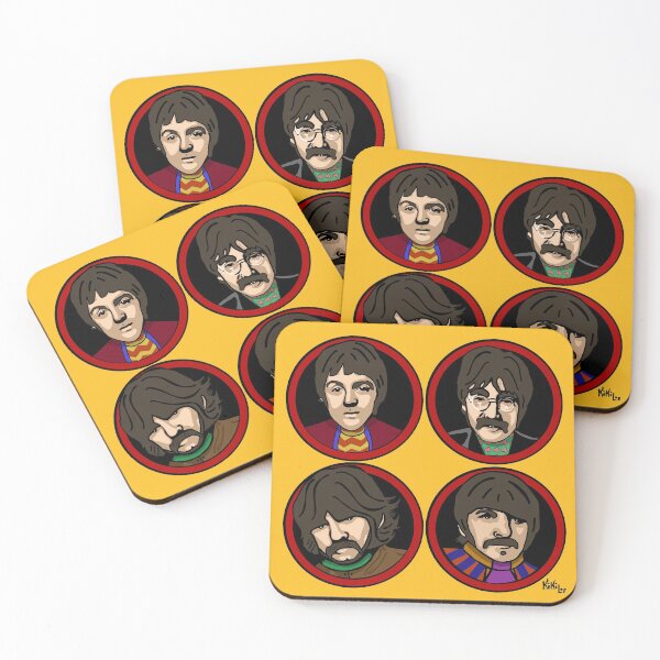 Submarine yellow & red Posavasos (lote de 4)