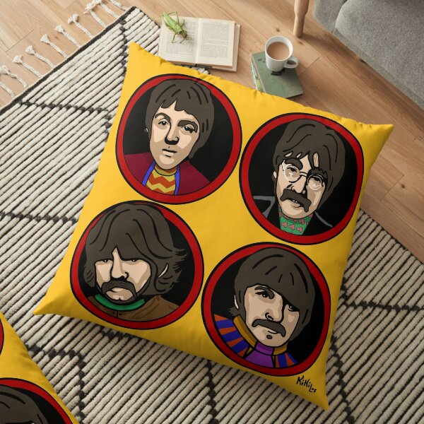 Submarine yellow & red Cojines de suelo