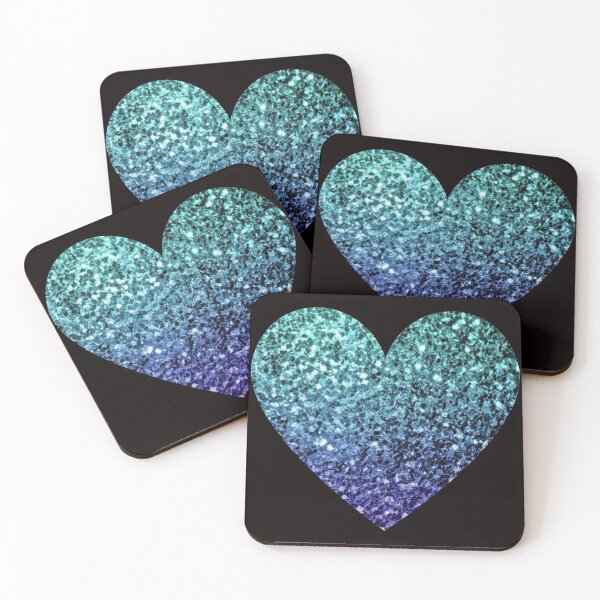 Item preview, Corazón de purpurina falsa verde azulado y azul oscuro Ombre designed and sold by Felicity-K.