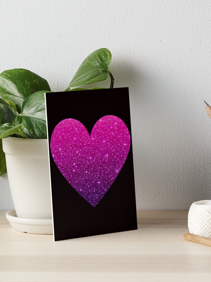 Pink Ombre Crayon Heart, 3D Art Framed in Silver With Quote love