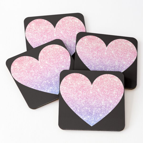 Item preview, Corazón de purpurina sintética Ombre rosa claro y morado designed and sold by Felicity-K.