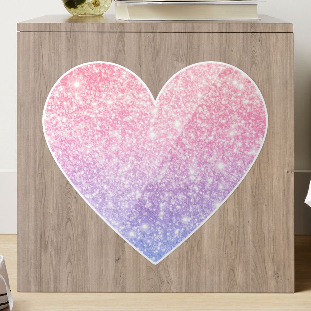 Pink Ombre Crayon Heart, 3D Art Framed in Silver With Quote love