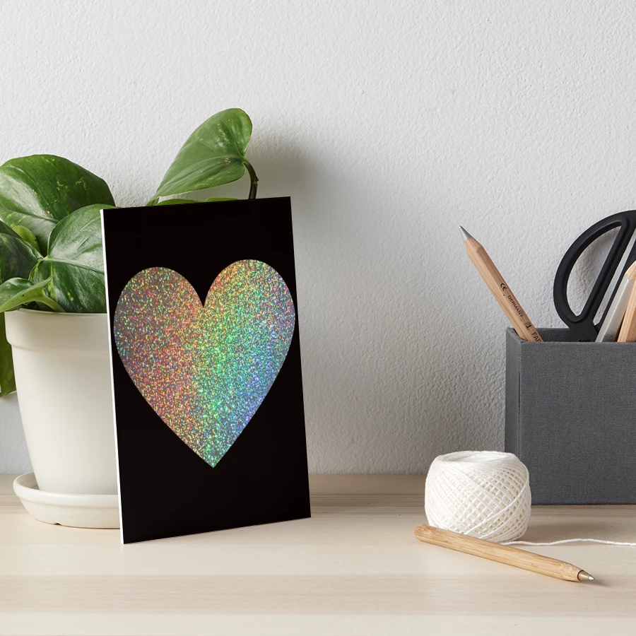 Pride Rainbow Glitter Hearts Yard store Card Set - UV High resolution Coroplast printing. HALF SHEET