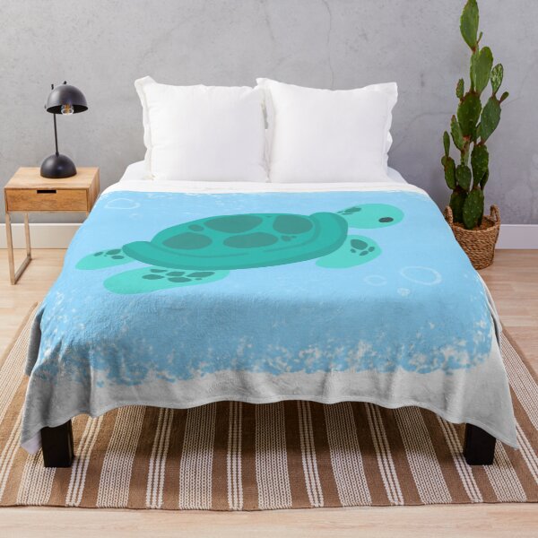 Item preview, simple nursery swimming sea turtle  designed and sold by citrusapple.
