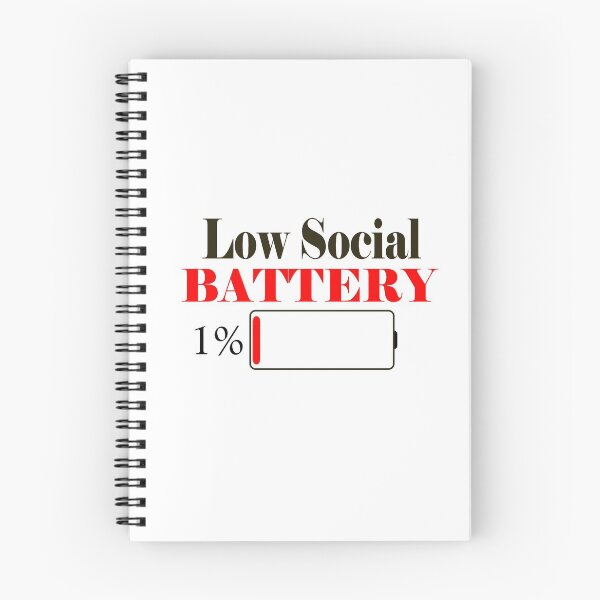 Item preview, LOW SOCIAL BATTERY (RED) designed and sold by Antisocial Creatives.