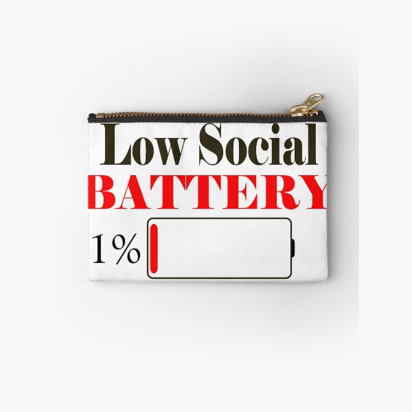 Item preview, LOW SOCIAL BATTERY (RED) designed and sold by Antisocial Creatives.