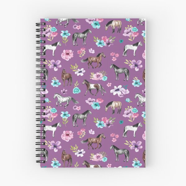Item preview, Horse Pattern, Floral Print, Horse Love, Wild Horses and Flowers, Purple designed and sold by cateandrainn.