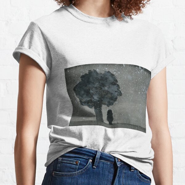 A Lonely Night Watercolor Painting Classic T-Shirt