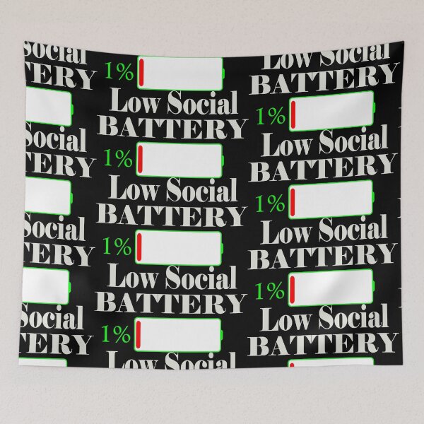Item preview, LOW SOCIAL BATTERY (GREEN) designed and sold by Antisocial Creatives.