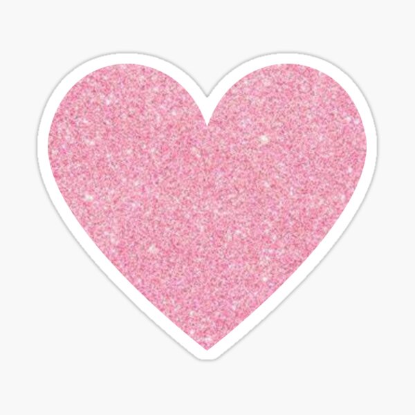 Pastel Pink Faux Glitter Heart Sticker For Sale By Felicity K Redbubble