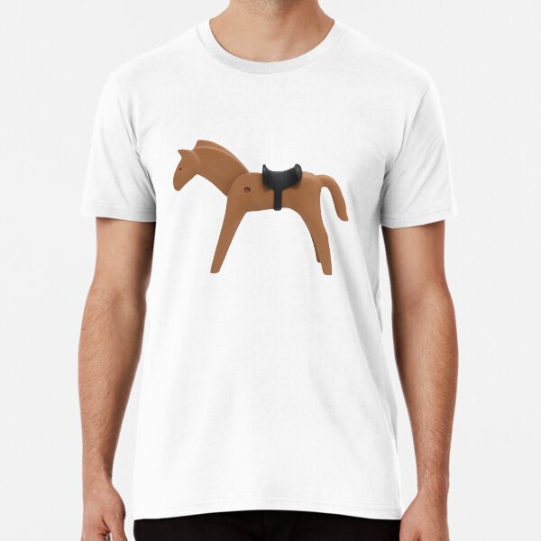 Horsin 'around, memoria de la infancia #horse #playmobil #sexysushi # riding #fille #girly #passioncheval #funny #enfance #souvenir Camiseta premium