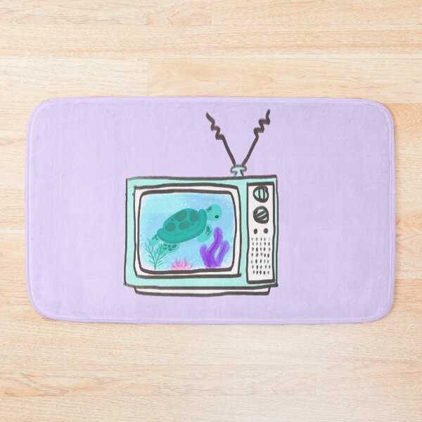 Item preview, Repurposed retro mint TV simple nursery swimming turtle with pastel colors designed and sold by citrusapple.