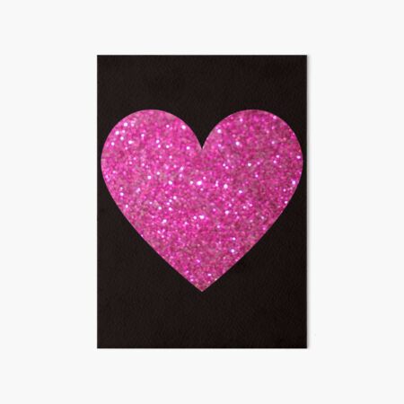 Hot pink heart faux glitter sparkles Valentines day love gift for her  (Photo of Glitter - Not Reflective) | Poster