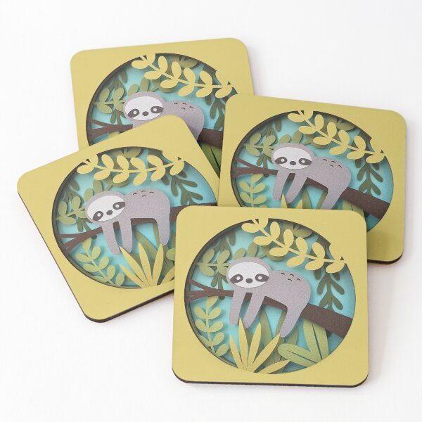 Item preview, Sloth Papercutting Template designed and sold by skylove94.