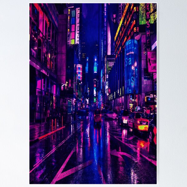 Item preview, City at night cyberpunk style designed and sold by Motivationftp.