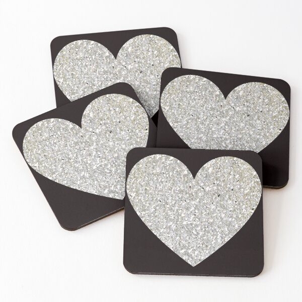 Item preview, Silver Faux Glitter Heart designed and sold by Felicity-K.