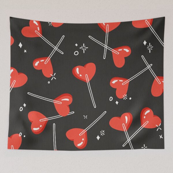 Item preview, Heart Lollipops – Charcoal designed and sold by Cat Coquillette.