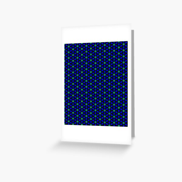 Deep Indigo and Green Daisy Pattern Greeting Card