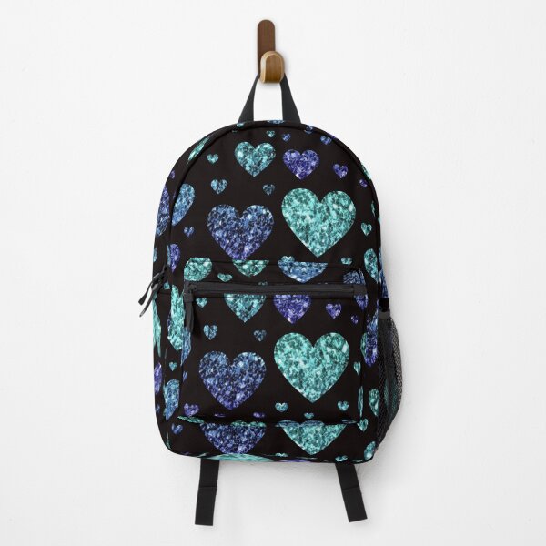 Item preview, Teal and Dark Blue Ombre Faux Glitter Hearts designed and sold by Felicity-K.