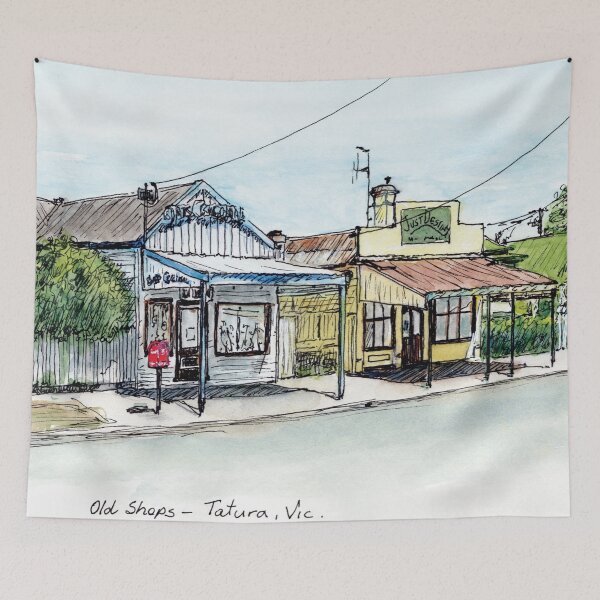 Item preview, Australian Scenes - Old shops - Tatura, Vic, Aus. designed and sold by Anne Huth.