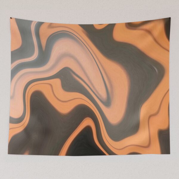 Item preview, Orange Black marble Liquid Artwork designed and sold by Repayh.