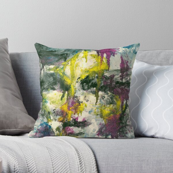 Color Monoprint #1 Throw Pillow