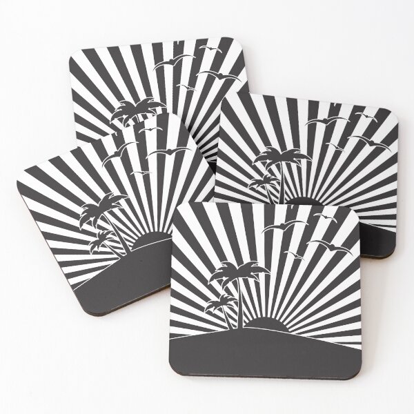 Item preview, Black And White landscape, Sunset Over The Beach Graphic Design designed and sold by Darisset.