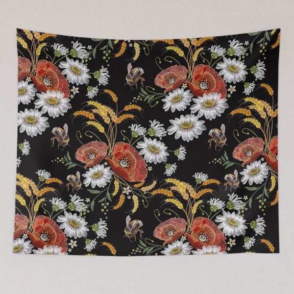 Item preview, Poppies and chamomiles seamless pattern designed and sold by matrioshka.
